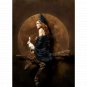 1/24 Resin Model Kit Beautiful Girl Woman Witch on a Broomstick Unpainted
