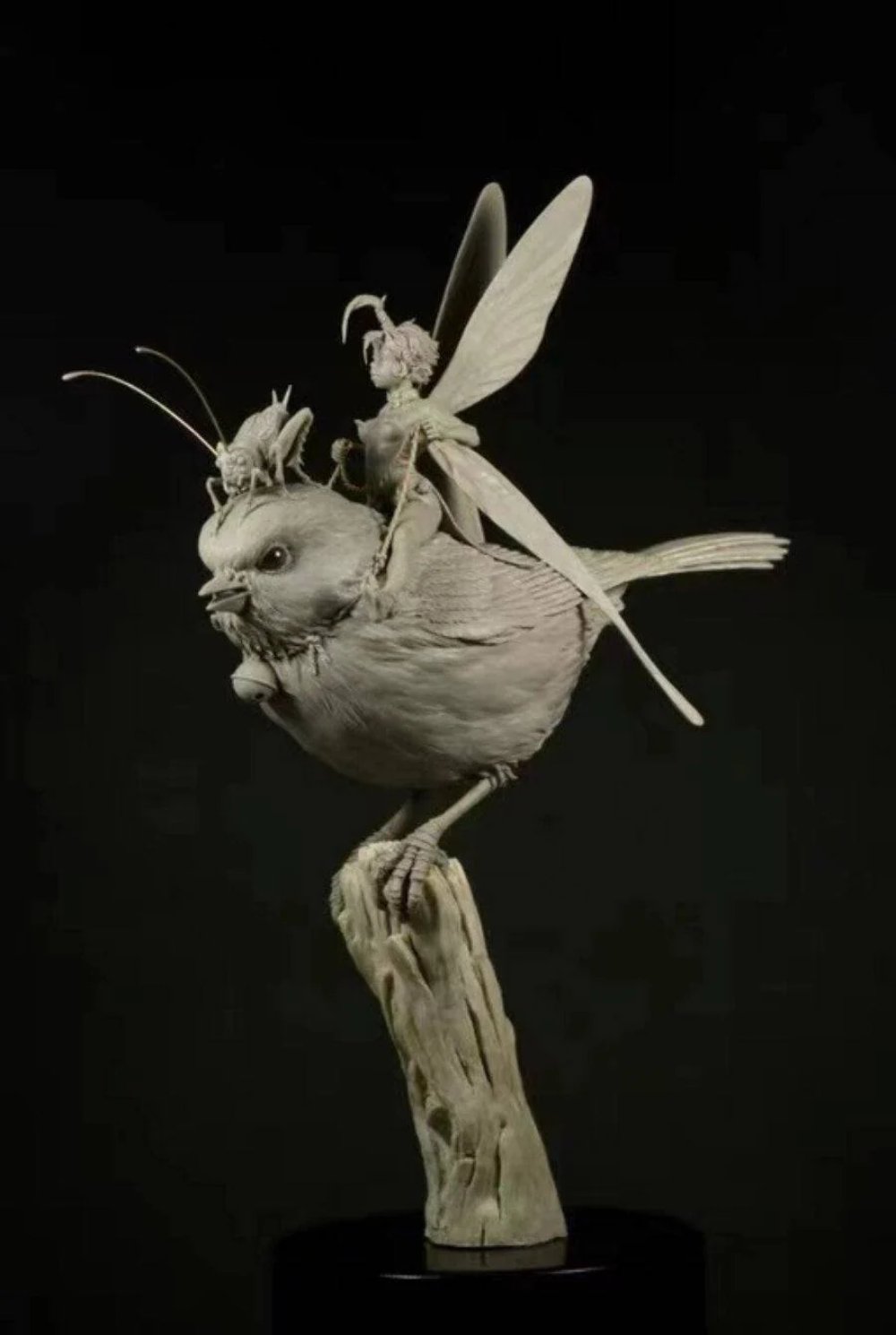 1/32 54mm Resin Model Kit Beautiful Girl Fairy & Sparrow Miniature Unpainted