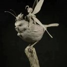 1/32 54mm Resin Model Kit Beautiful Girl Fairy & Sparrow Miniature Unpainted