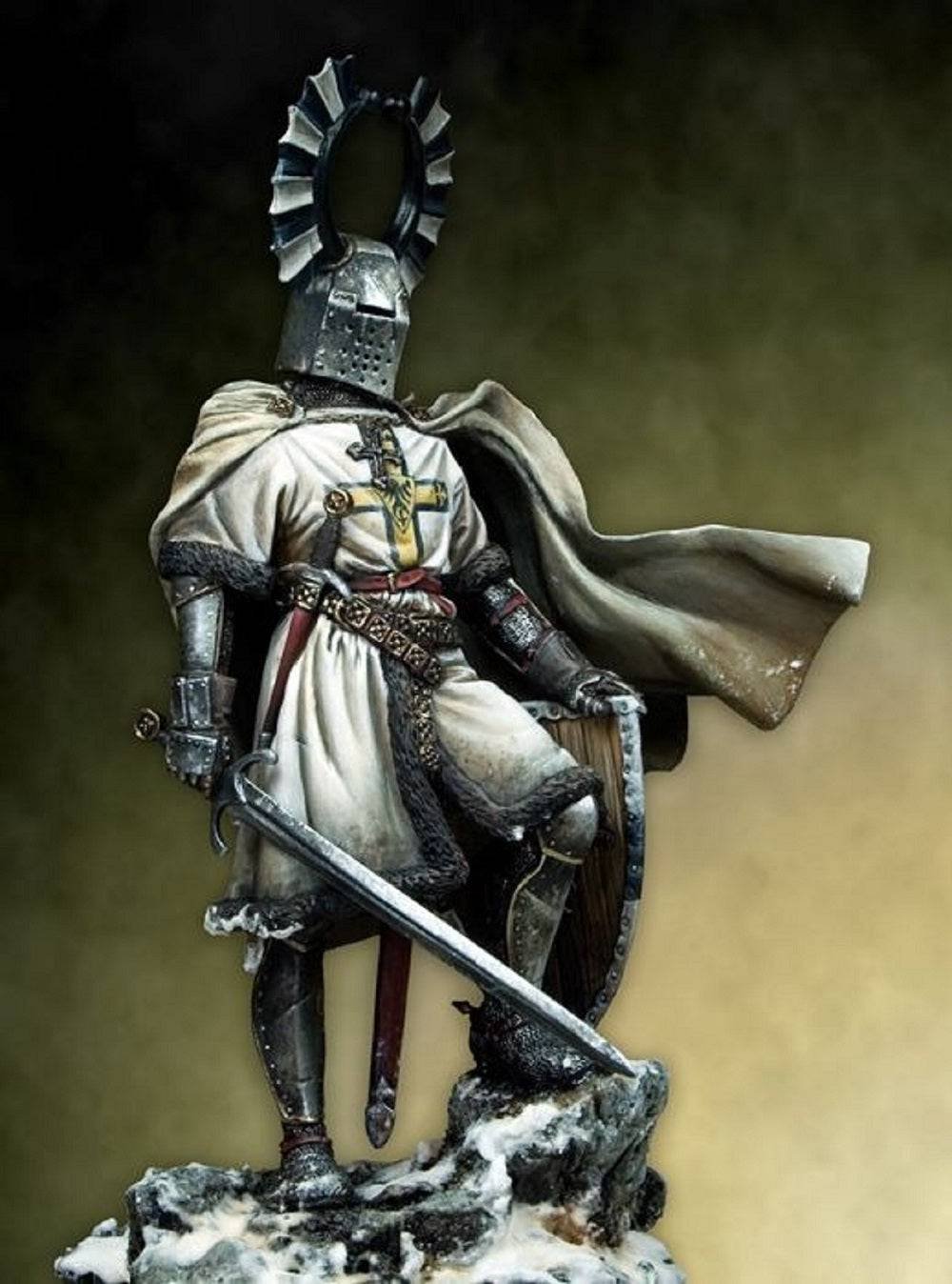 1/20 90mm Resin Model Kit Medieval Knight Teutonic Warrior Unpainted