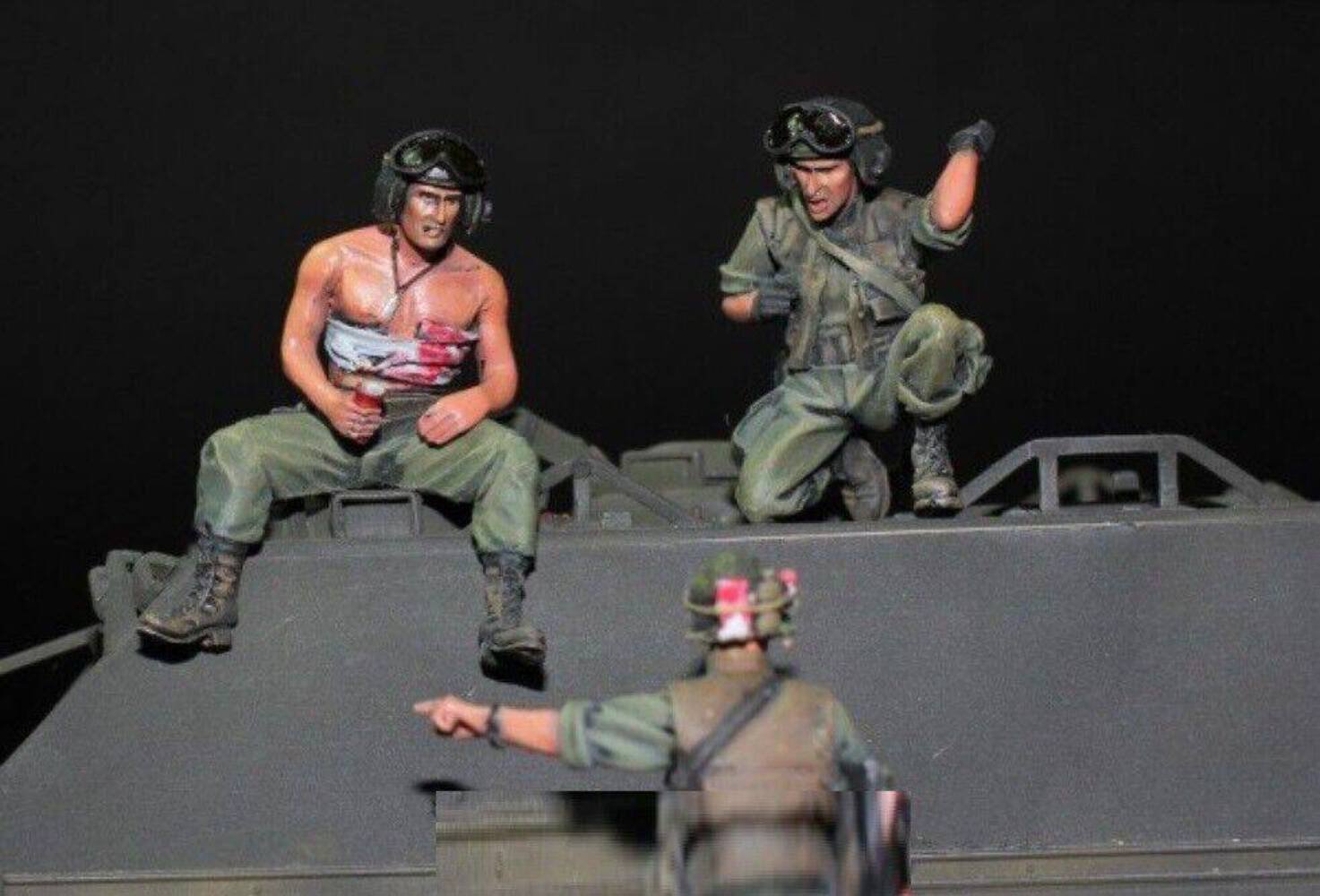 1/35 3pcs Resin Model Kit Vietnam War US Army Soldiers Tank Crew Unpainted