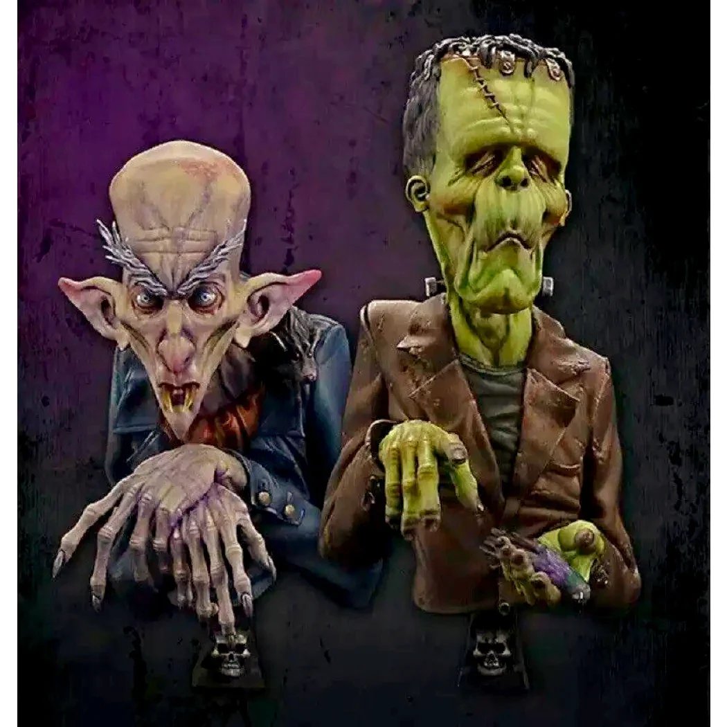 1/12 BUST Resin Model Kit Count Dracula & Frankenstein Fairy Tales Unpainted