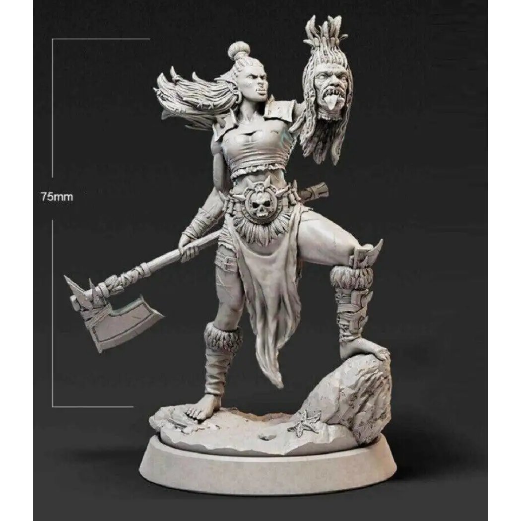 1/24 3D Print Model Kit Girl Orc Barbarian Warcraft Unpainted