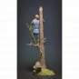 1/24 75mm Resin Model Kit Native American Warrior Stand with Tree Unpainted