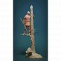 1/24 75mm Resin Model Kit Native American Warrior Stand with Tree Unpainted