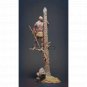 1/24 75mm Resin Model Kit Native American Warrior Stand with Tree Unpainted