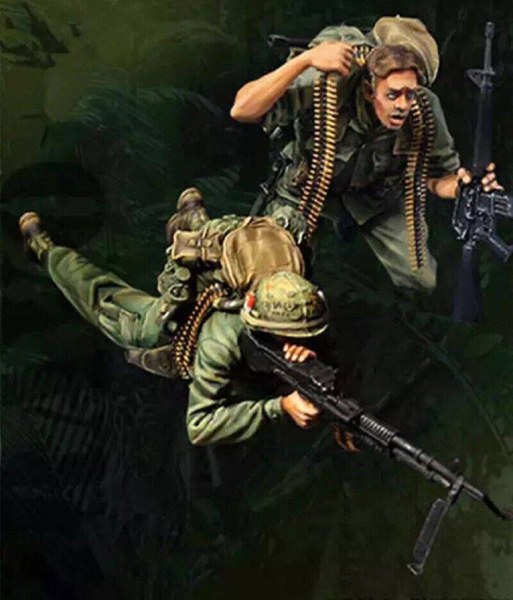1/35 2pcs Resin Model Kit Vietnam War US Army Soldiers Gunners Unpainted