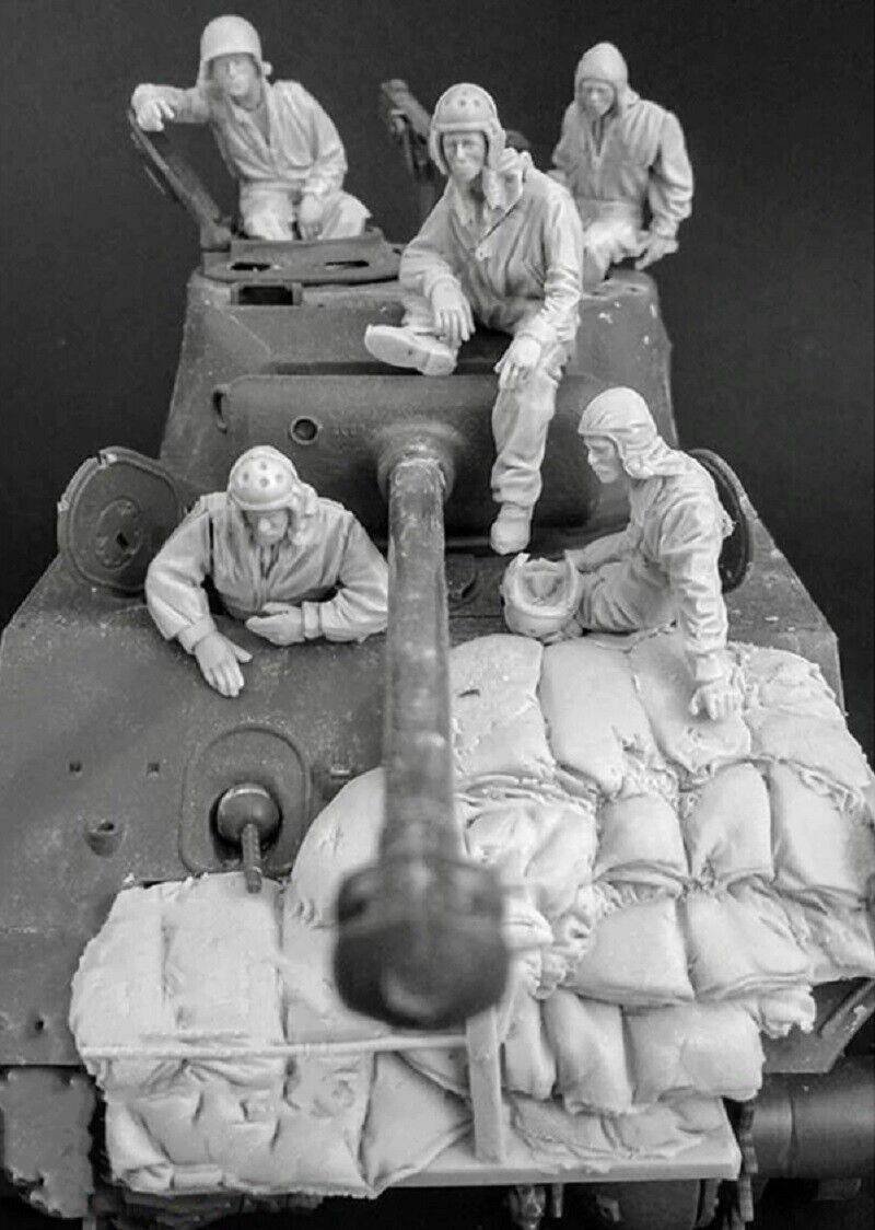 1/35 5pcs Resin Model Kit US Army Sherman Tank Crew (no tank) WW2 Unpainted
