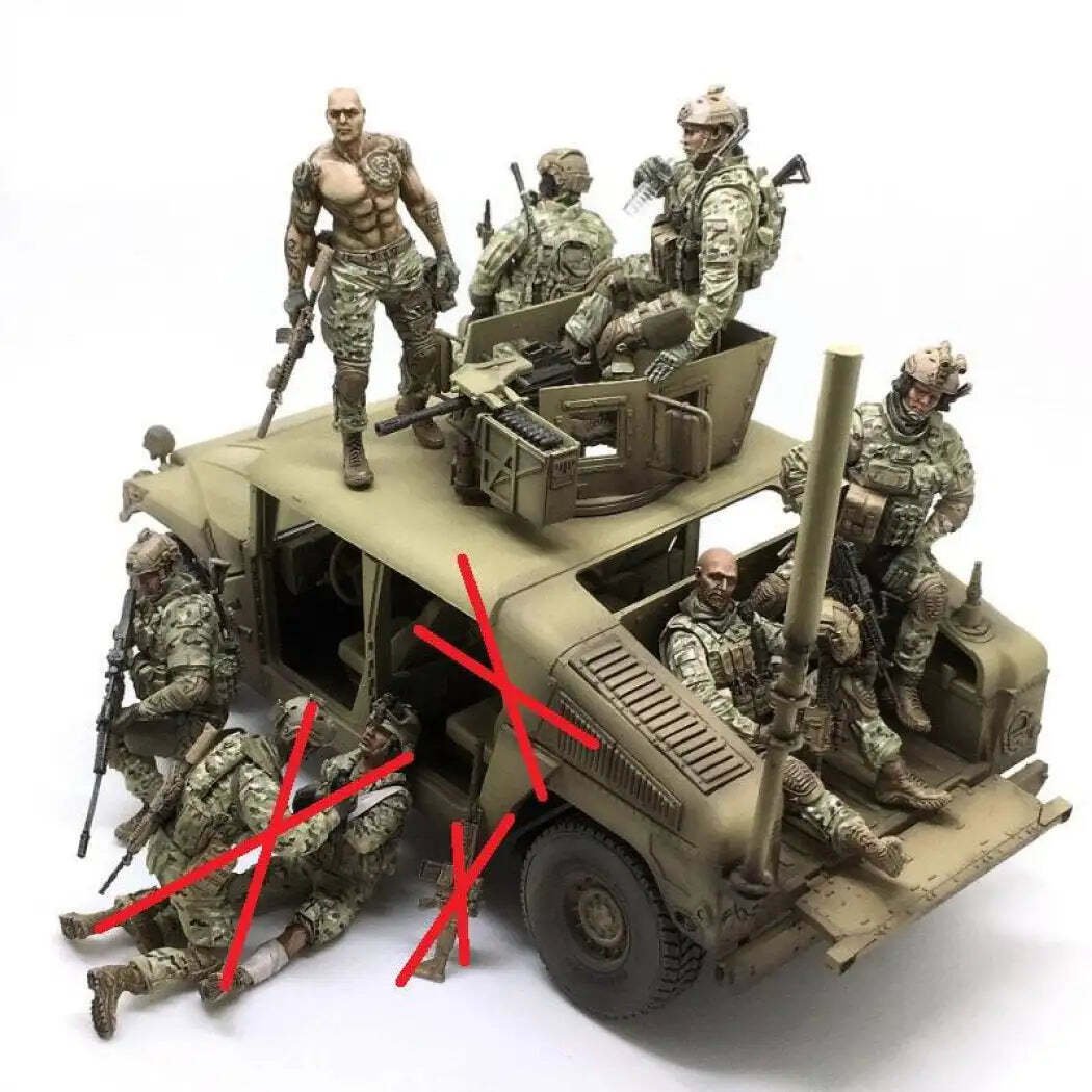 1/35 6pcs Resin Model Kit Modern Soldiers US Special Forces no car Unpainted