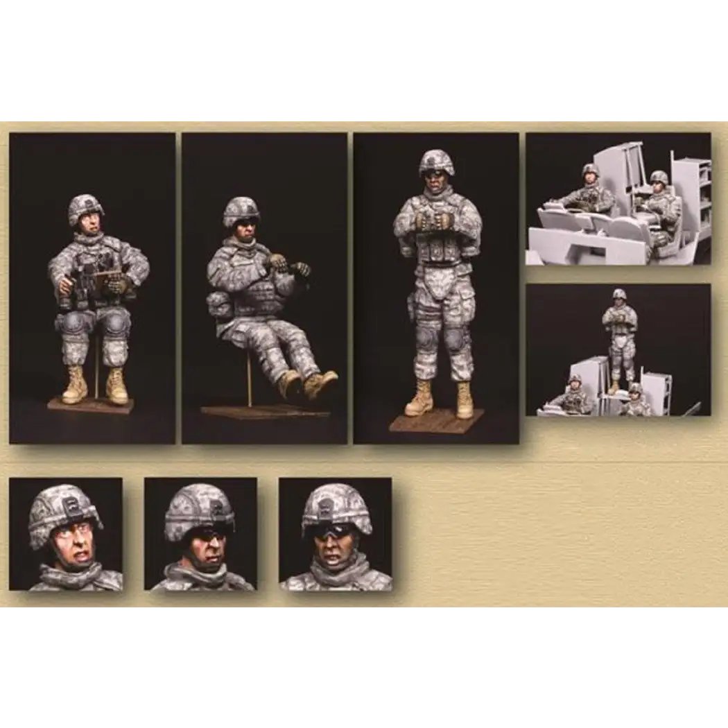 1/35 3pcs Resin Model Kit Modern US Army Driver & Crew (no car) Unpainted