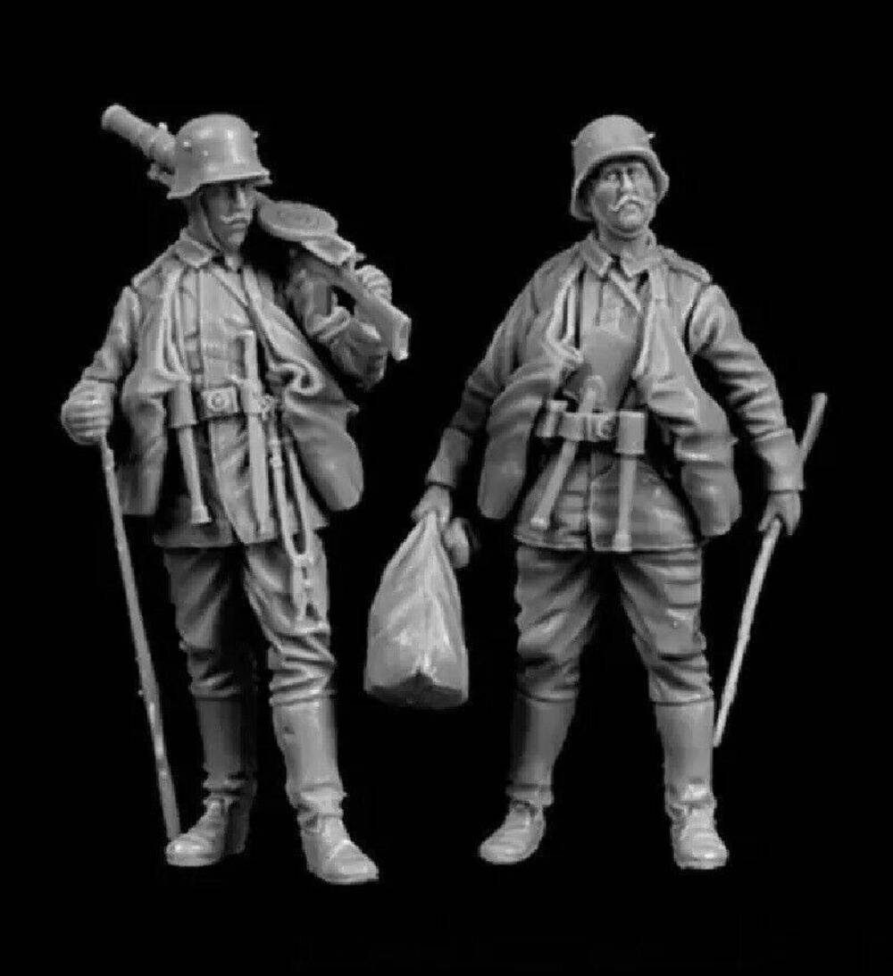 1/35 2pcs Resin Model Kit German Soldier Machine Gunners WW1 Unpainted