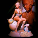 1/24 Resin Model Kit Beautiful Girl Star Wars Rey & Droid TD-2858 Unpainted