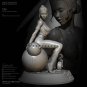 1/24 Resin Model Kit Beautiful Girl Star Wars Rey & Droid TD-2858 Unpainted