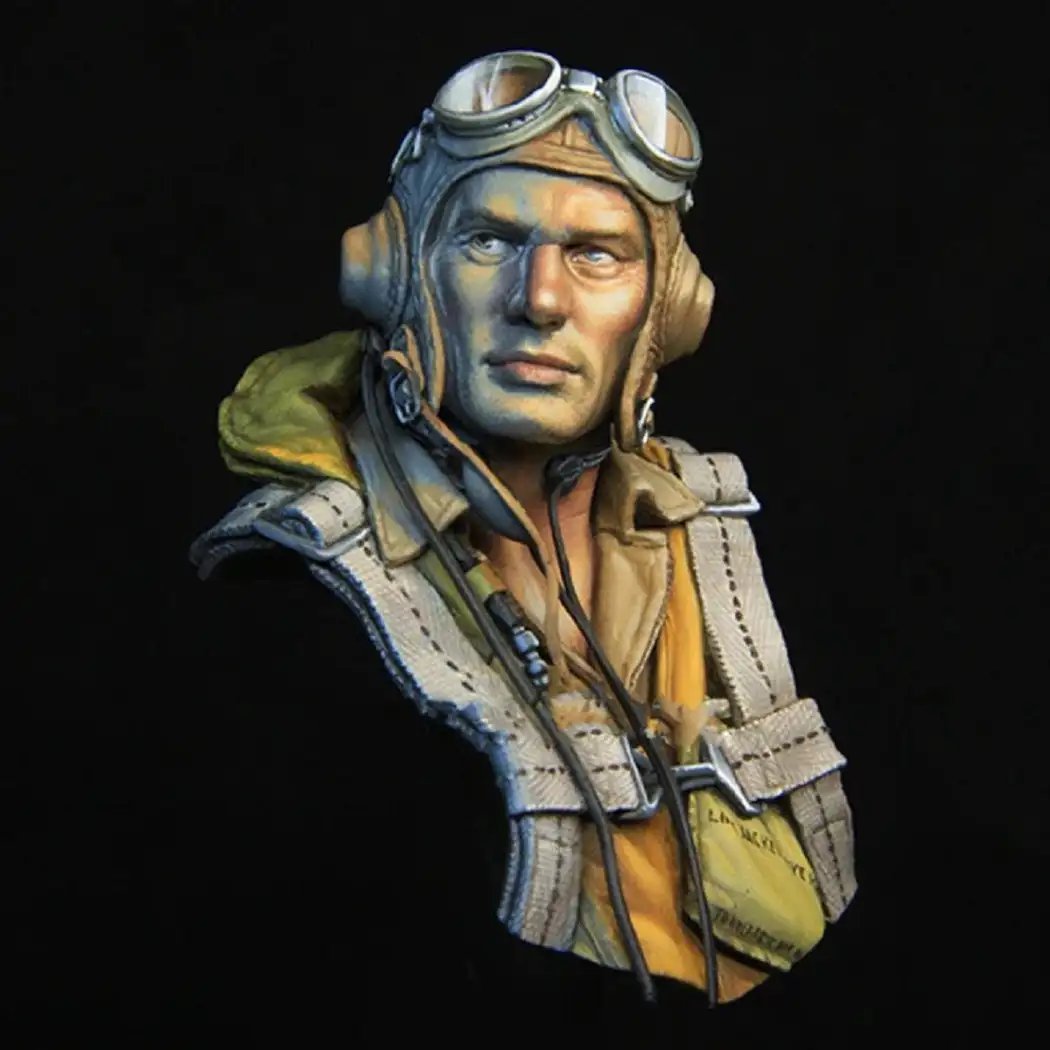 1/10 BUST Resin Model Kit US Navy Pilot Soldier WW2 Unpainted