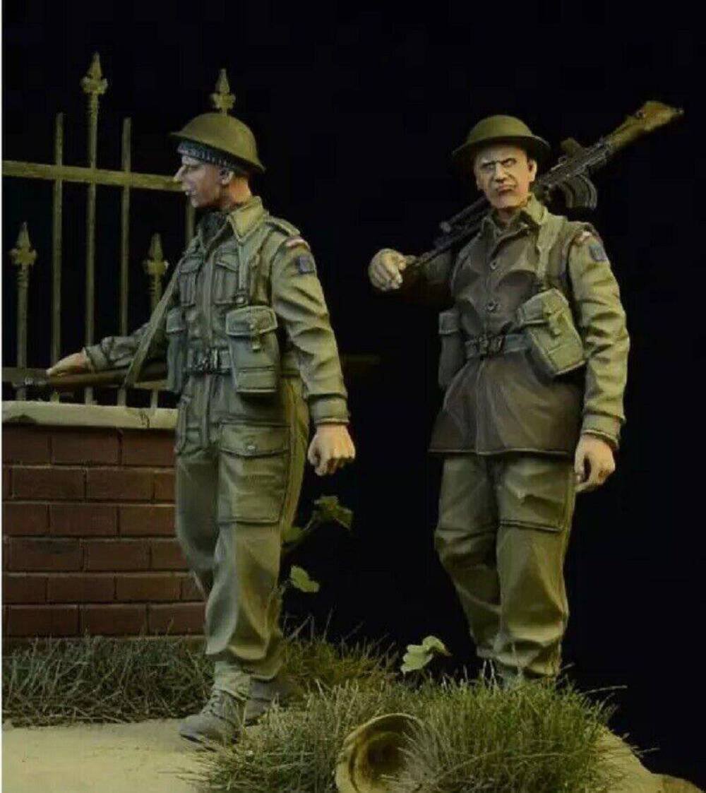 1/35 2pcs Resin Model Kit British Soldiers Infantry WW2 Unpainted