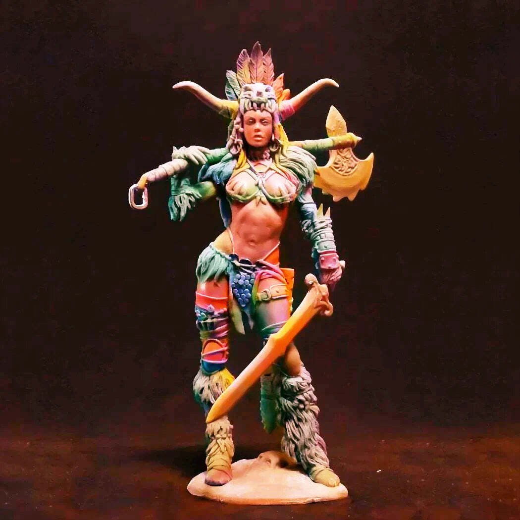 1/24 75mm Resin Model Kit Beautiful Girl Barbarian Unpainted