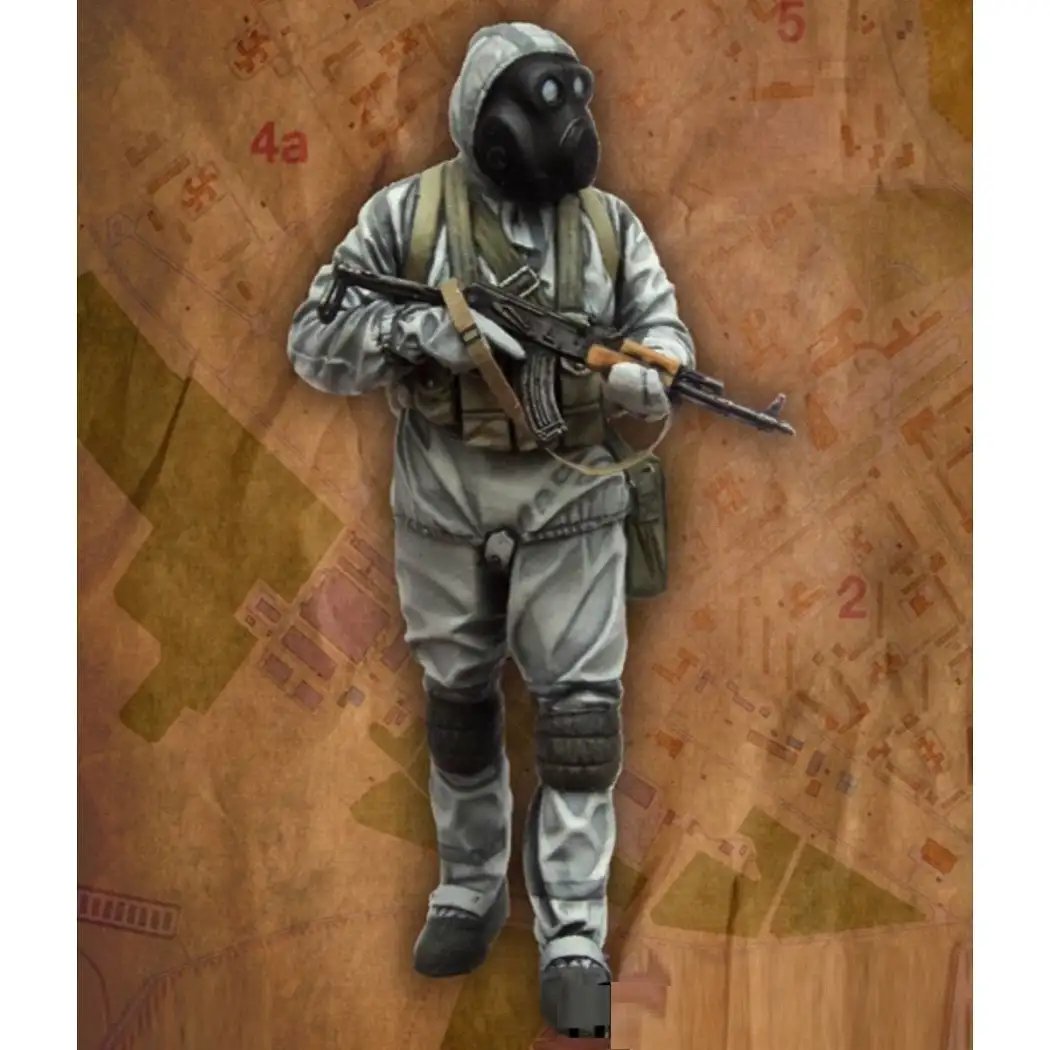1/35 Resin Model Kit Soldier Stalker in Biochemical Suit & Gas Mask Unpainted