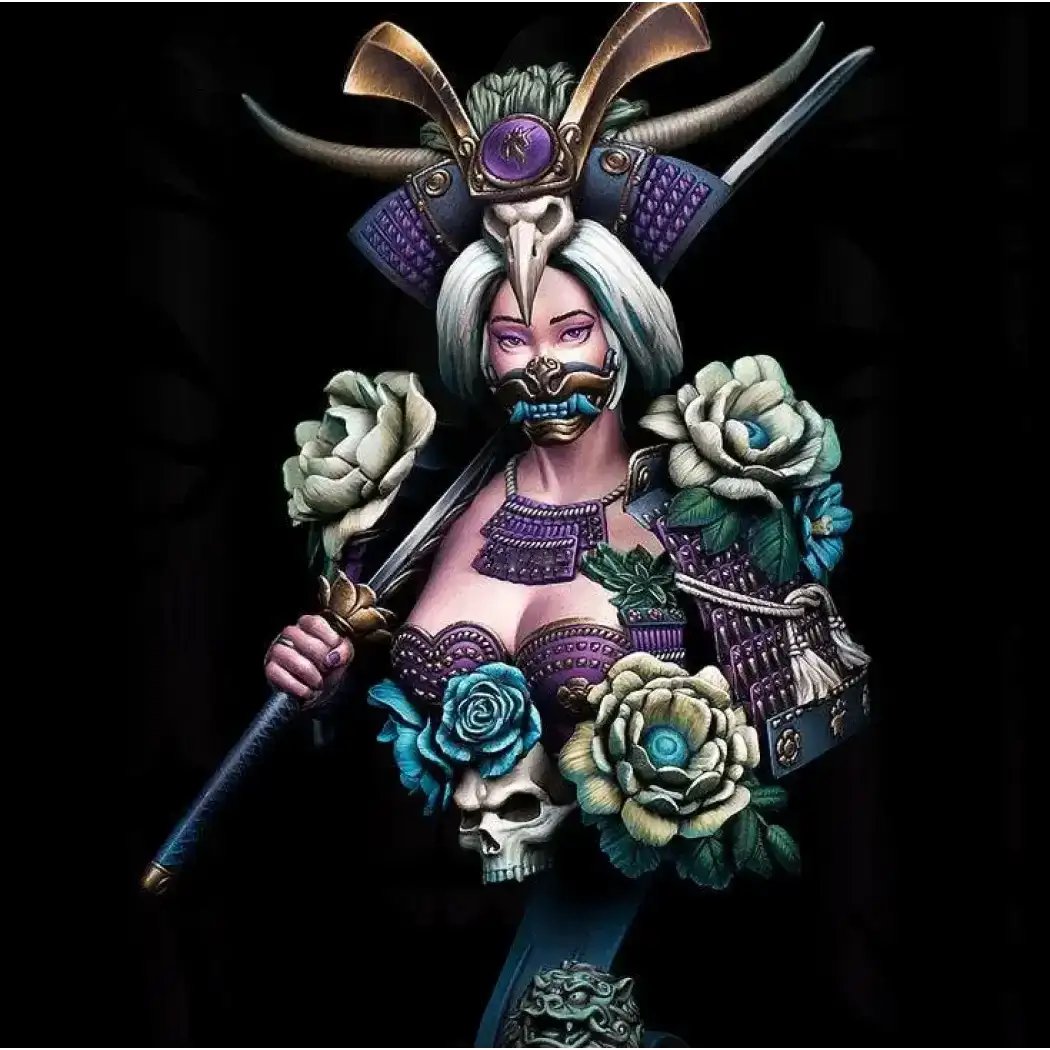 1/10 BUST Resin Model Kit Beautiful Girl Samurai Fantasy A-996 Unpainted