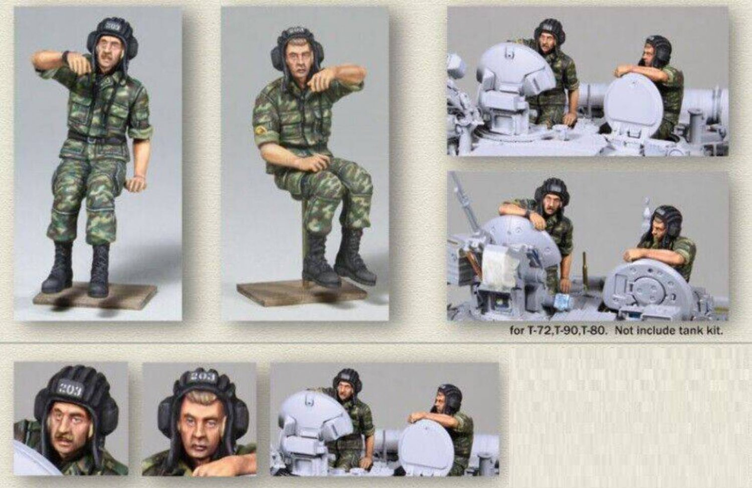 1/35 2pcs Resin Model Kit Modern Russian Soldier Tank Crew Unpainted
