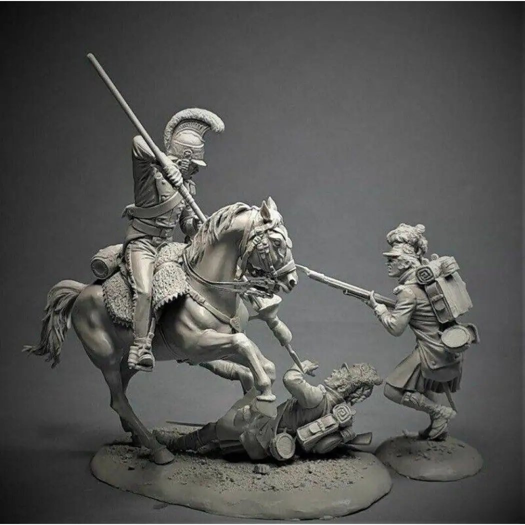 1/32 54mm Resin Model Kit French Cavalryman & Royal Highlander Unpainted