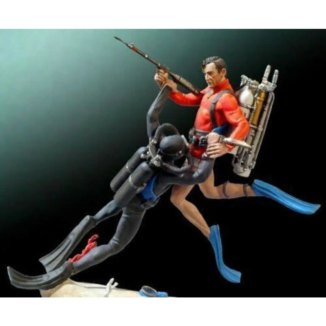 1/32 54mm Resin Model Kit Scuba Divers Underwater Struggle Movie Unpainted