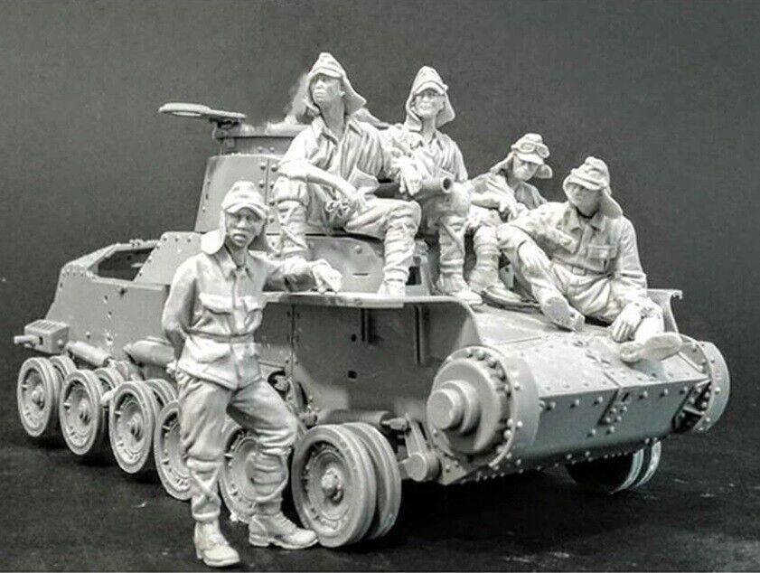 1/35 5pcs Resin Model Kit Japanese Soldiers Tank Crew (no tank) WW2 Unpainted