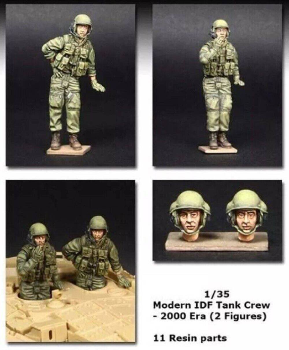 1/35 2pcs Resin Model Kit Modern Israeli Soldiers IDF Tank Crew Unpainted
