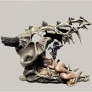 1/24 Resin Model Kit Beautiful Girl & Dragon Barbarian Miniature Unpainted