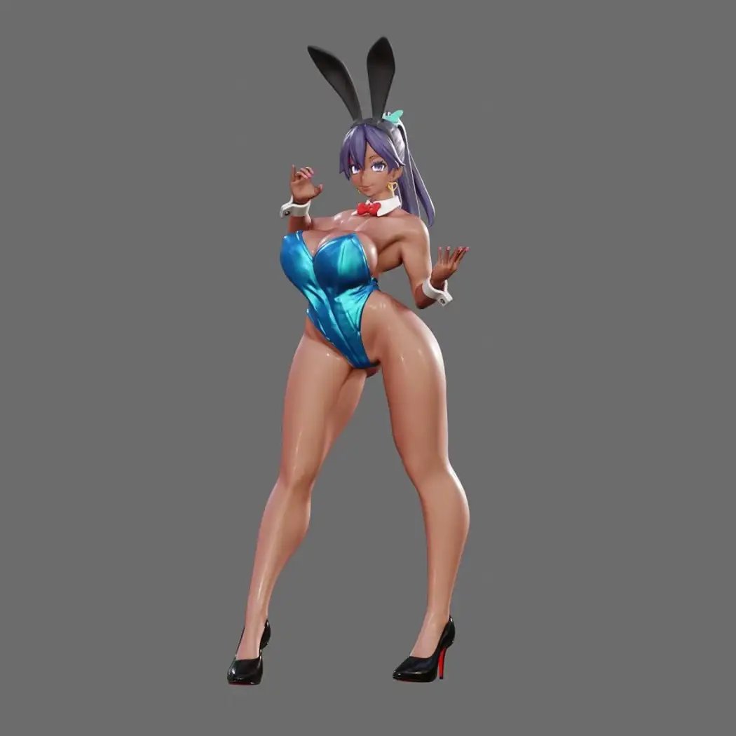 1/24 Resin Model Kit Modern Beautiful Girl Bunny Unpainted