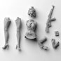 1/28 - 1/20 Resin Model Kit Modern Asian Beautiful Girl Soldier Pin Up Unpainted