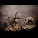 1/32 54mm Resin Model Kit Stalker with Monster Unpainted