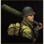 1/10 BUST Resin Model Kit US Army Machine Gunner WW2 Normandy Unpainted