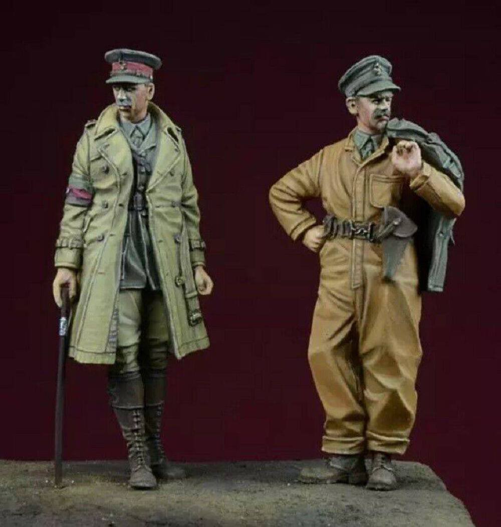 1/35 2pcs Resin Model Kit British Soldiers Tank Crew WW1 Unpainted