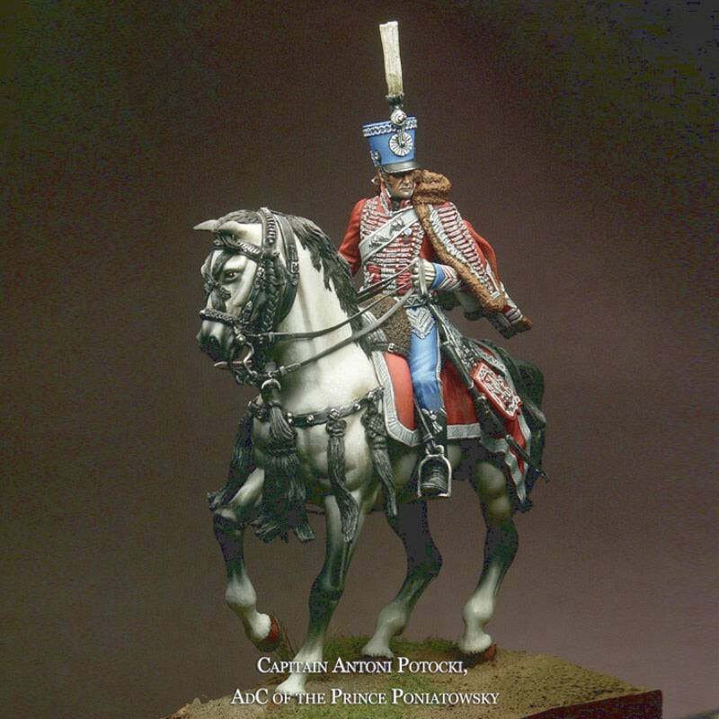 1/32 54mm Resin Model Kit French Hussar Captain Horseman A-1199 Unpainted