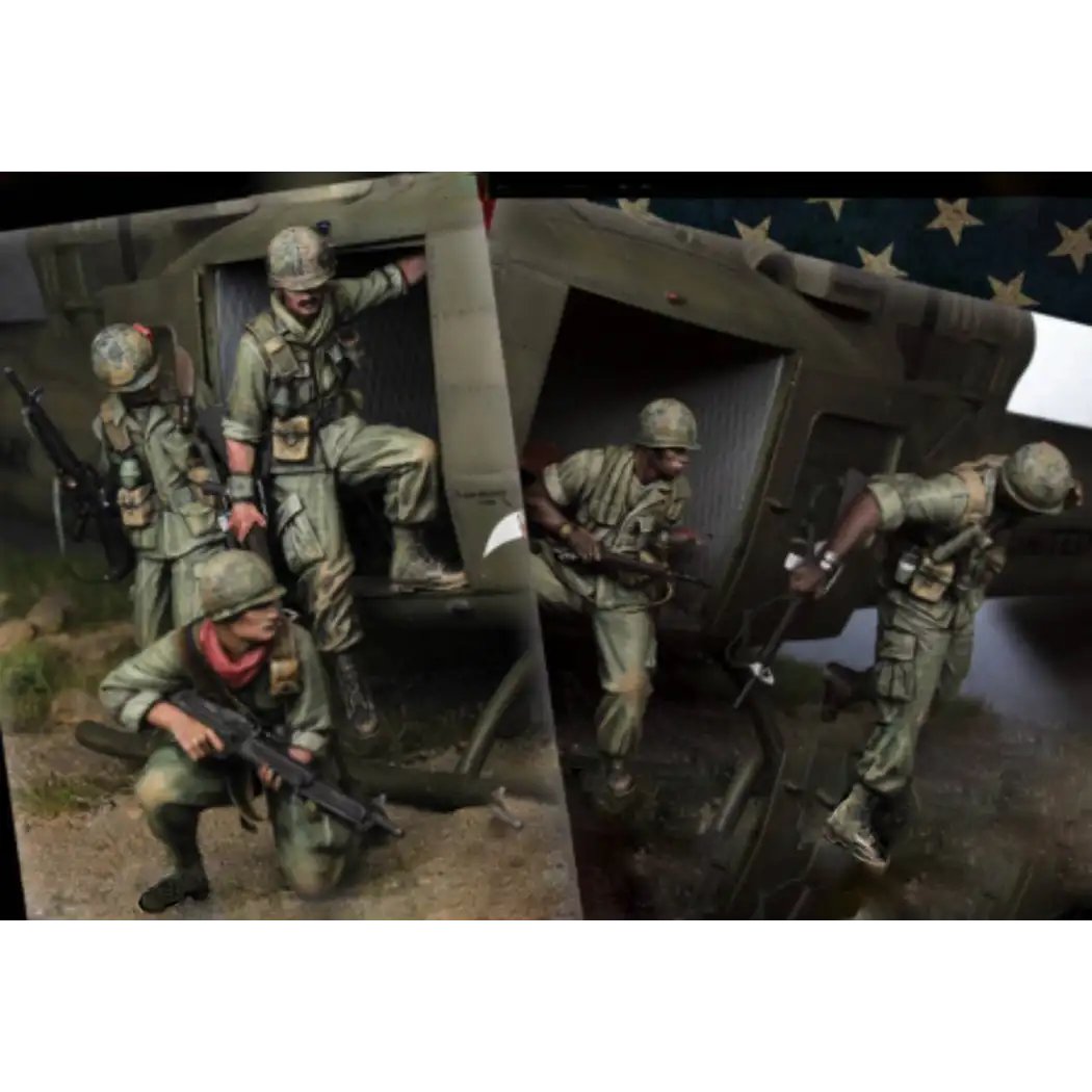 1/35 5pcs Resin Model Kit Vietnam War US Army Helicopter Crew Unpainted