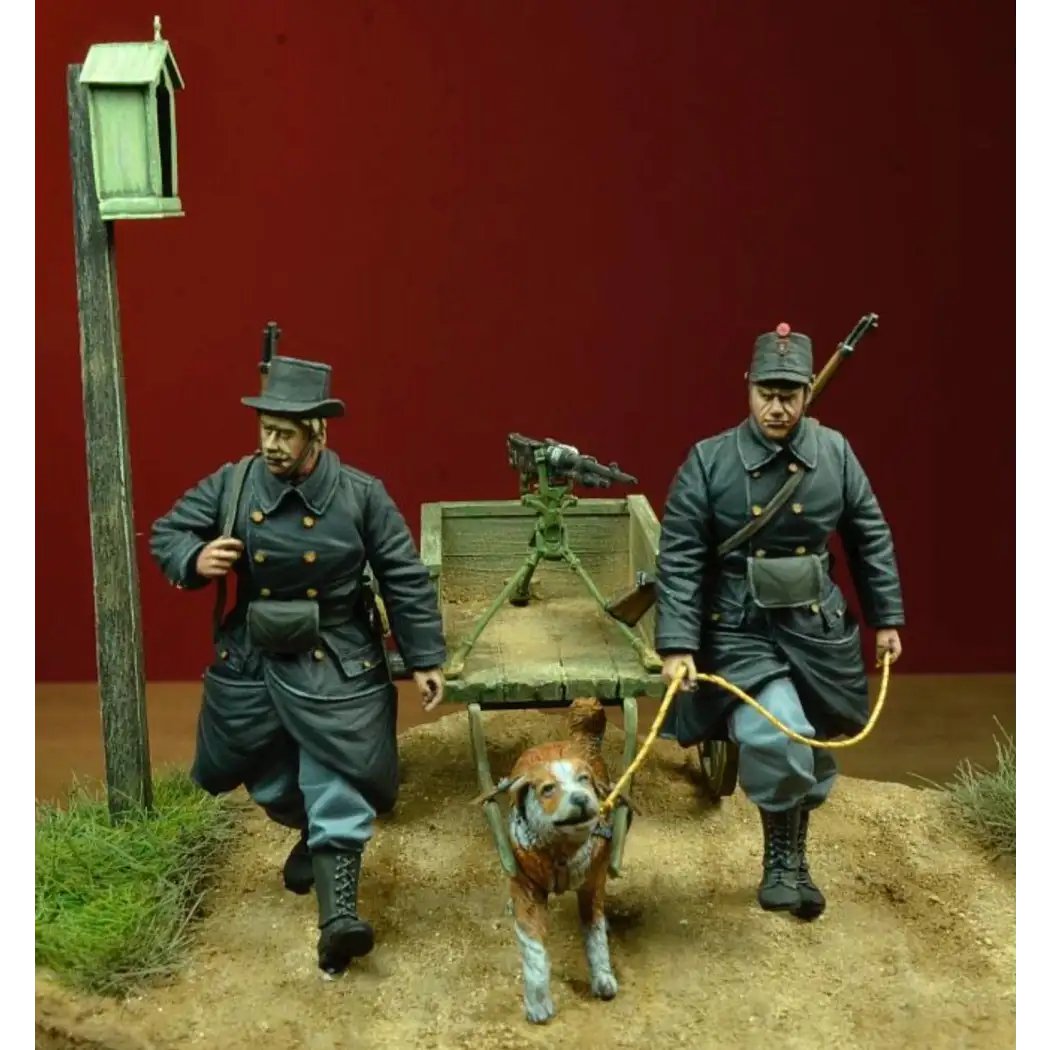 1/35 2pcs + dog Resin Model Kit Belgian Soldiers WW1 Unpainted