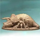 1/24 Resin Model Kit Beautiful Girl Barbarian Eve & Triceratops Unpainted
