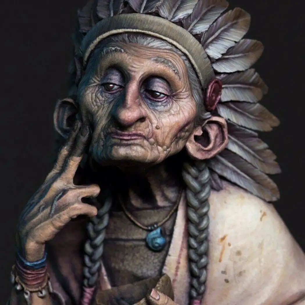 1/12 BUST Resin Model Kit Woman Native American Indian Unpainted