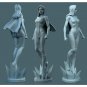 1/24 75mm 3D Print Model Kit Modern Beautiful Girl Atom Fantasy Unpainted