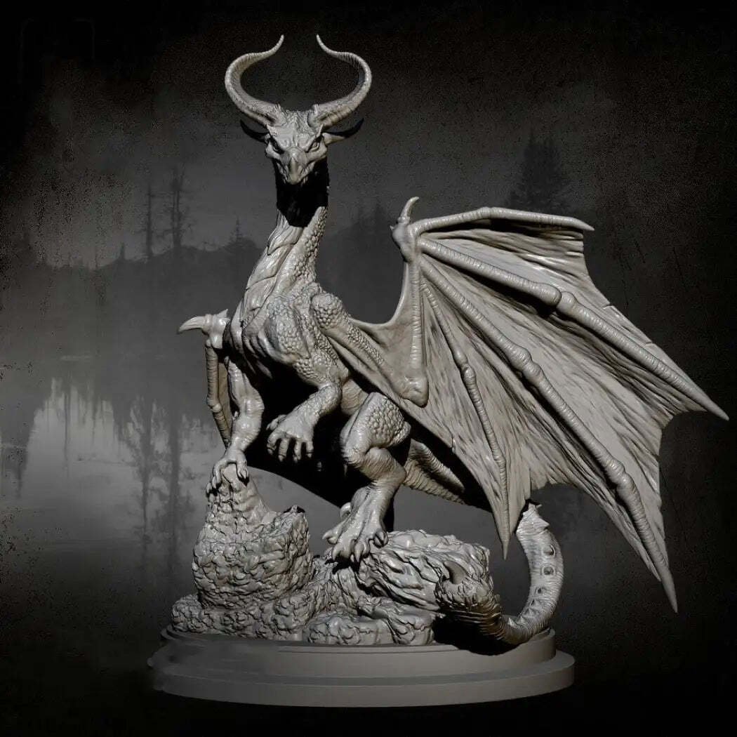 110mm Resin Model Kit Stone Mountain Dragon Fantasy Unpainted