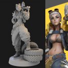 1/24 Resin Model Kit Motorcycle Bully Beautiful Girl Unpainted
