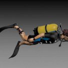 1/35 Resin Model Kit Recreational Scuba Diver WW2 Pin Up Unpainted