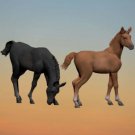 1/35 2pcs Resin Animals Model Kit Two Horses Unpainted