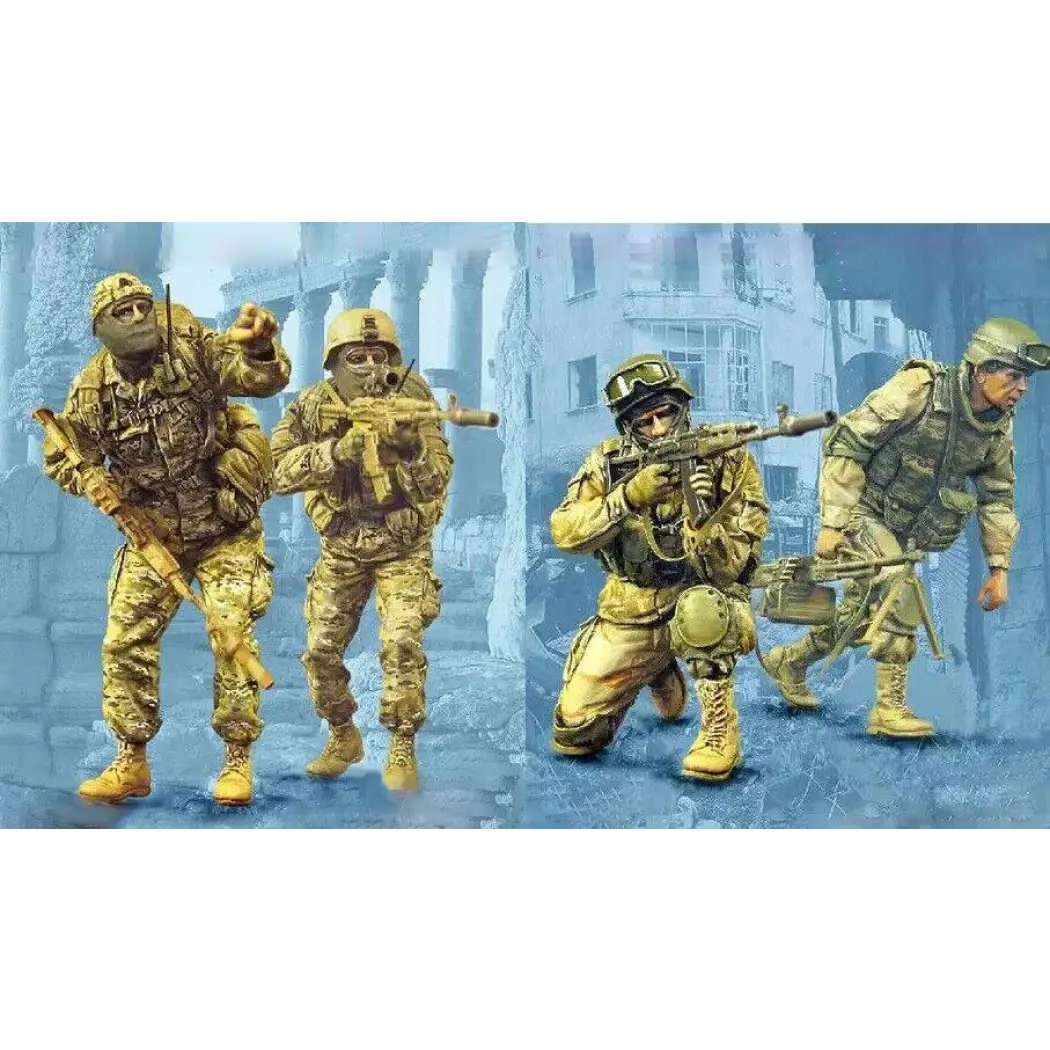 1/35 4pcs Resin Model Kit Modern Russian Soldiers Special Forces Unpainted