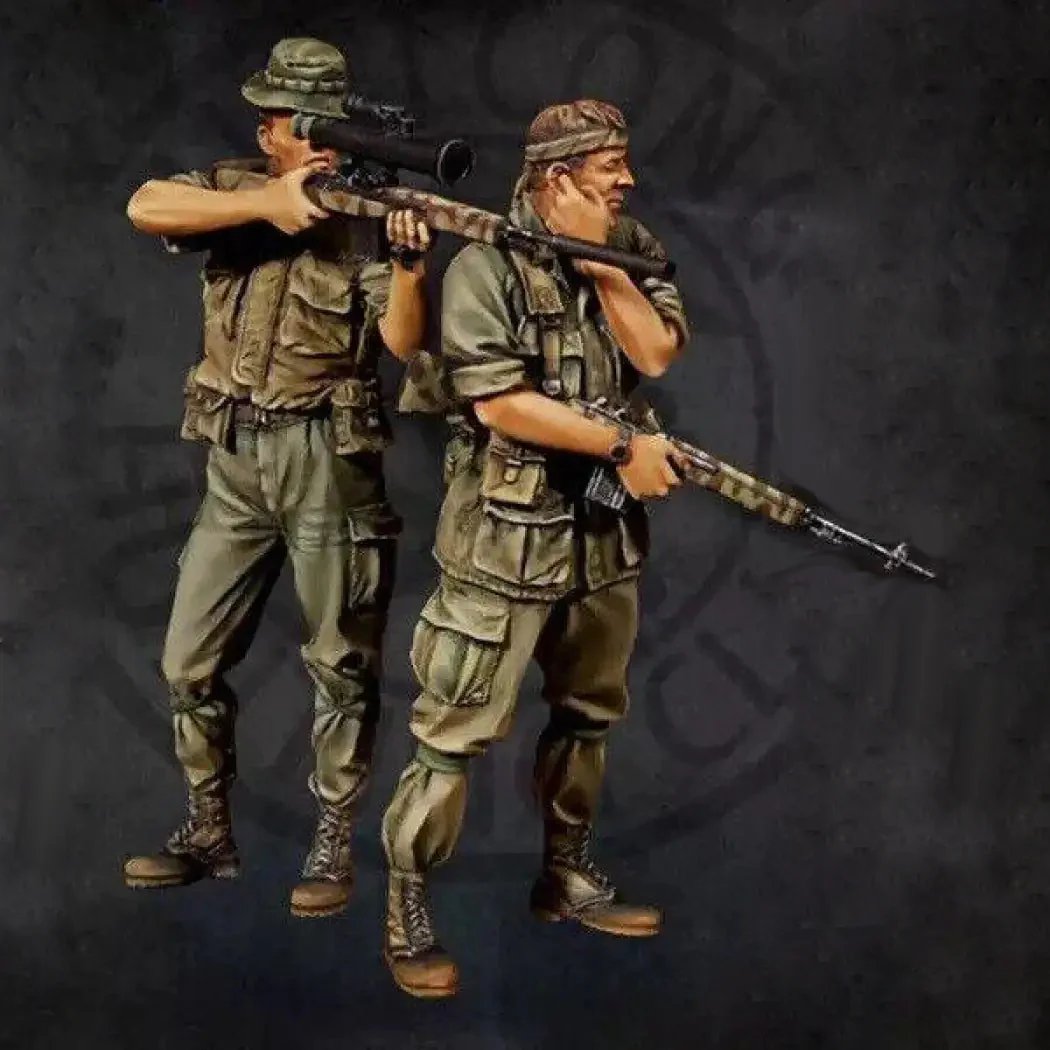 1/35 Resin Figure Model Kit US Army Soldiers Sniper Team Vietnam War Unpainted
