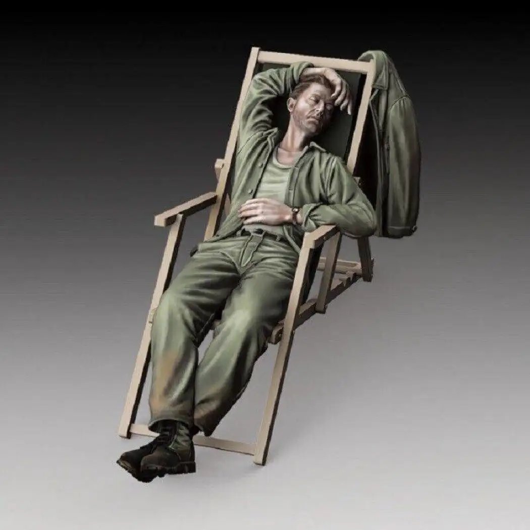 1/35 Resin Model Kit US Army Soldier Sleep WW2 Unpainted