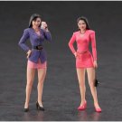 1/24 2pcs 70mm Resin Model Kit Modern Asian Beautiful Girls Unpainted