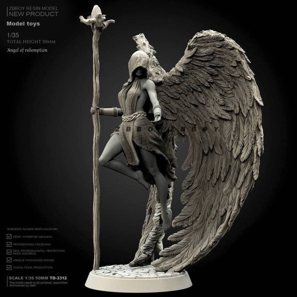 1/35 Resin Model Kit Beautiful Girl Angel TD-3312 Unpainted