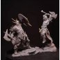 1/24 2pcs Resin Model Kit Barbarians Warriors Battle Miniature Unpainted