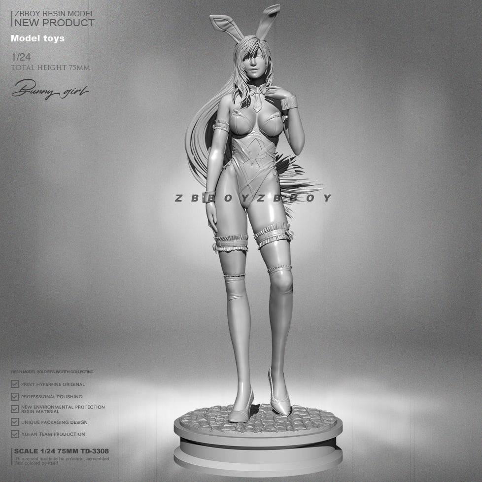 1/24 Resin Model Kit Beautiful Girl Rabbit Fantasy TD-3308 Unpainted